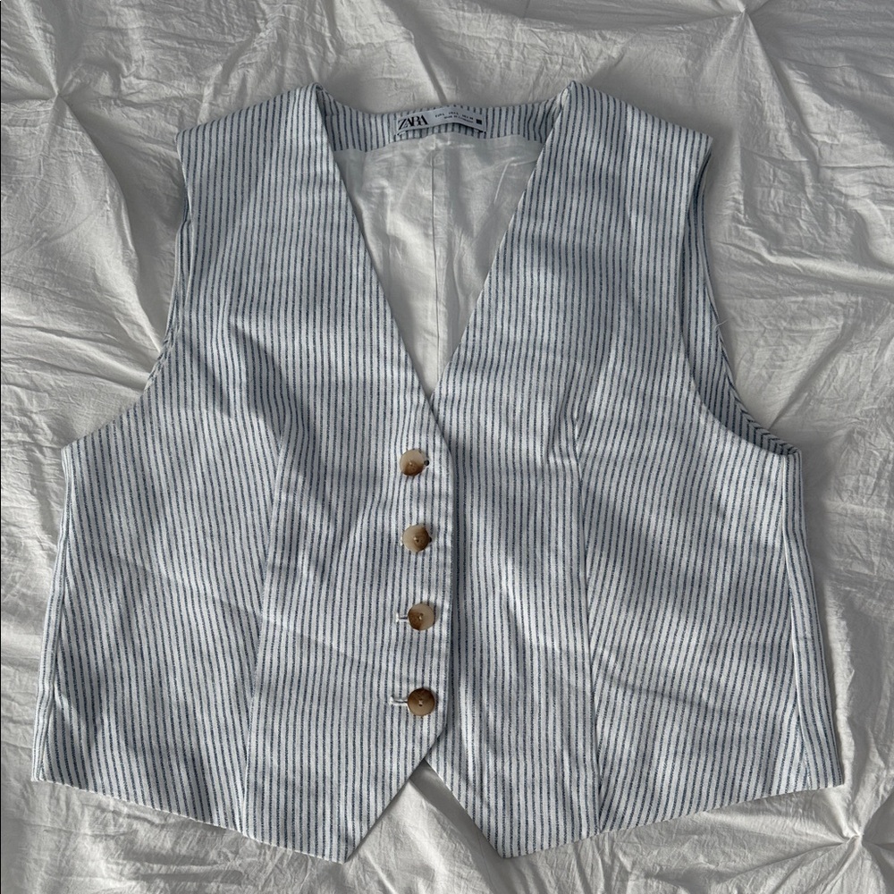 ZARA Striped Vest + Short Set